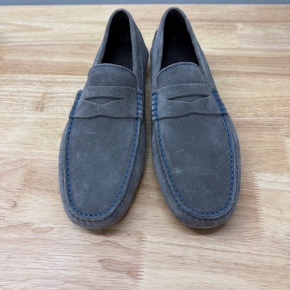 To Boot New York Men’s Suede Loafers – Size 8.5 – Gray with Blue Stitching